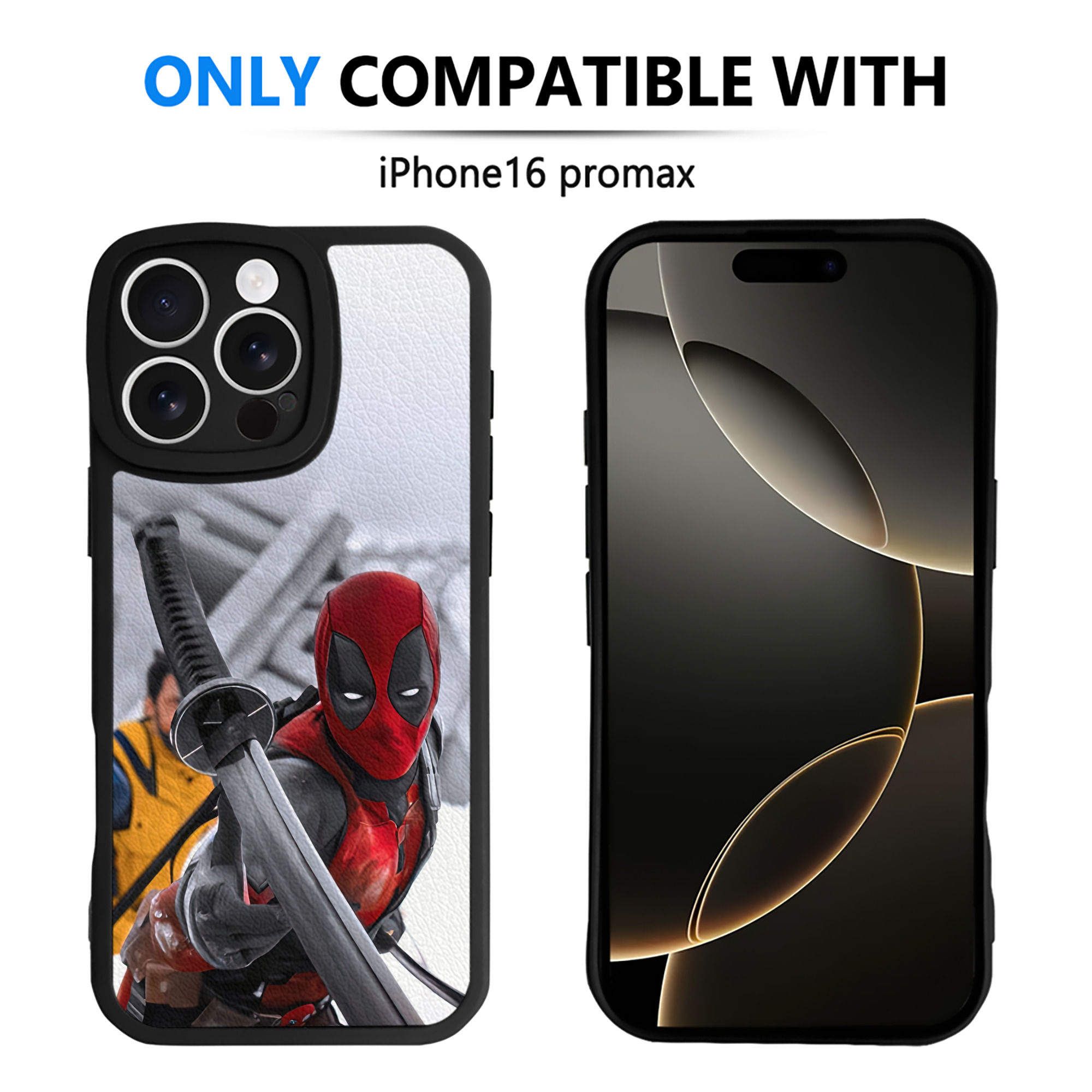 （画像用） Deadpool デッドプール 【iPhone 16シリーズ対応】シリコンスマホケース（レザー調） 材質：シリコン